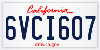 CA license plate 6VCI607
