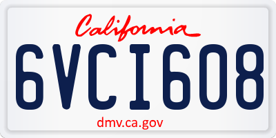 CA license plate 6VCI608
