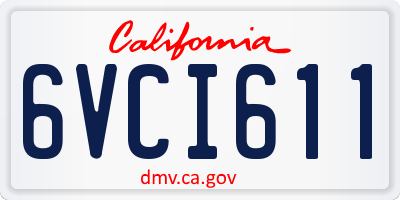 CA license plate 6VCI611