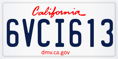 CA license plate 6VCI613