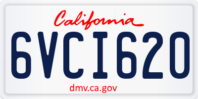 CA license plate 6VCI620