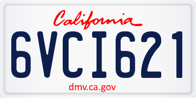 CA license plate 6VCI621