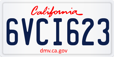 CA license plate 6VCI623
