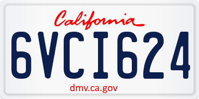 CA license plate 6VCI624