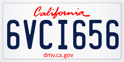 CA license plate 6VCI656