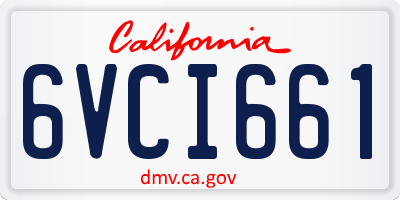 CA license plate 6VCI661