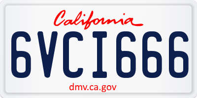 CA license plate 6VCI666