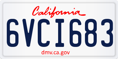 CA license plate 6VCI683