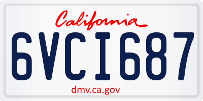 CA license plate 6VCI687