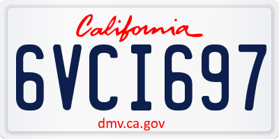 CA license plate 6VCI697