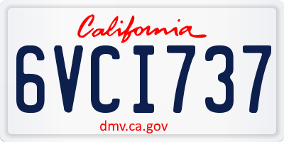 CA license plate 6VCI737