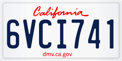 CA license plate 6VCI741