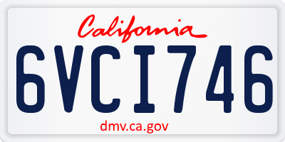CA license plate 6VCI746