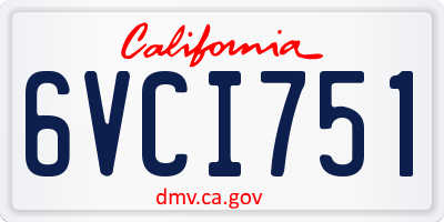 CA license plate 6VCI751