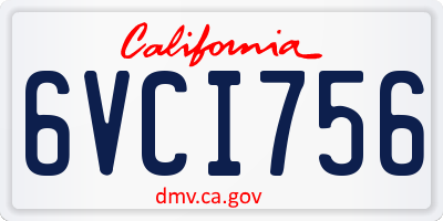 CA license plate 6VCI756