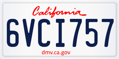 CA license plate 6VCI757