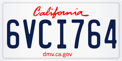 CA license plate 6VCI764