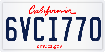 CA license plate 6VCI770
