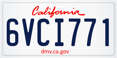 CA license plate 6VCI771