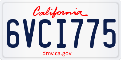 CA license plate 6VCI775