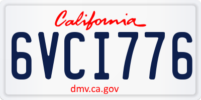 CA license plate 6VCI776