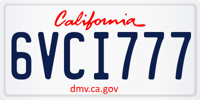 CA license plate 6VCI777