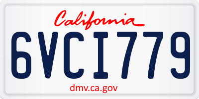 CA license plate 6VCI779