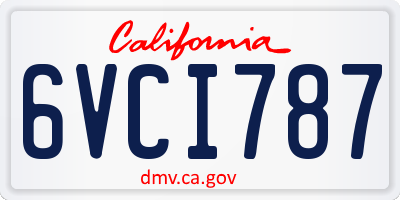 CA license plate 6VCI787