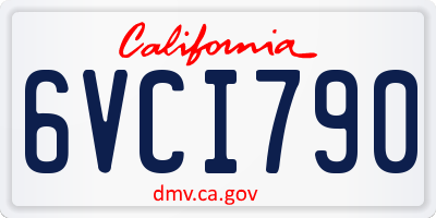 CA license plate 6VCI790