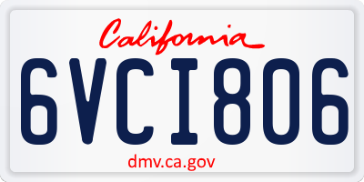 CA license plate 6VCI806