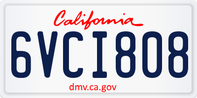 CA license plate 6VCI808