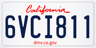 CA license plate 6VCI811