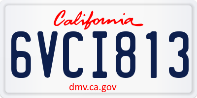 CA license plate 6VCI813
