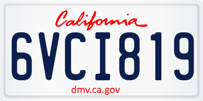 CA license plate 6VCI819
