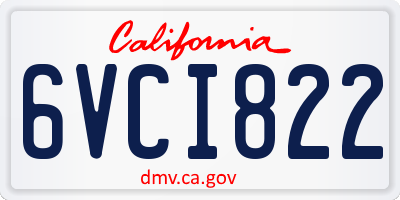 CA license plate 6VCI822