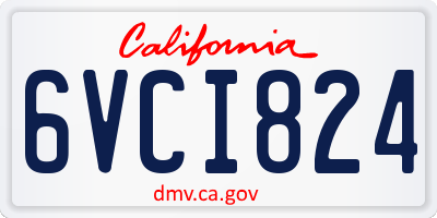 CA license plate 6VCI824