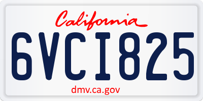 CA license plate 6VCI825