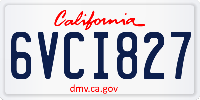 CA license plate 6VCI827