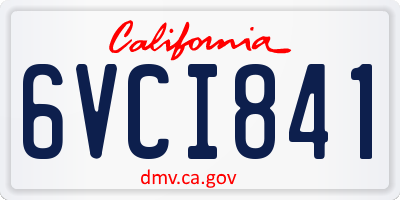 CA license plate 6VCI841
