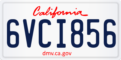 CA license plate 6VCI856