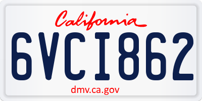 CA license plate 6VCI862