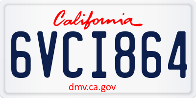 CA license plate 6VCI864