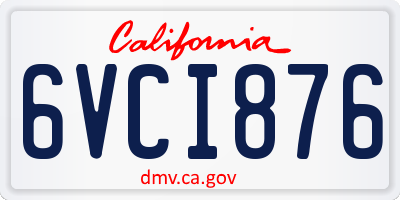 CA license plate 6VCI876