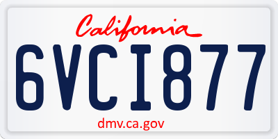 CA license plate 6VCI877