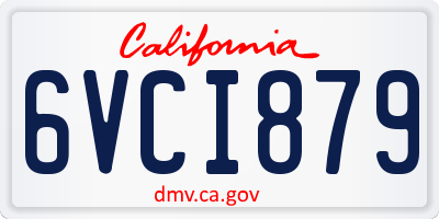 CA license plate 6VCI879
