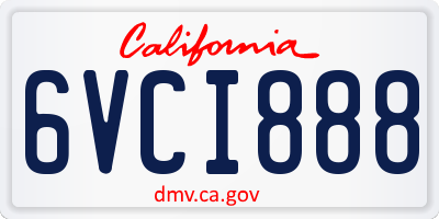 CA license plate 6VCI888
