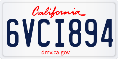CA license plate 6VCI894