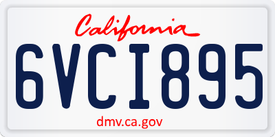 CA license plate 6VCI895
