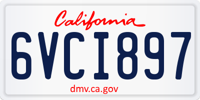 CA license plate 6VCI897