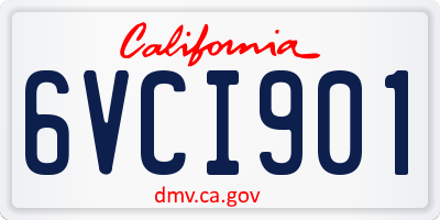 CA license plate 6VCI901